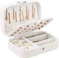 Jewelry Boxes, Portable PU Leather Jewelry Boxes for Women Girls, Travel Jewelry Organizer for Necklace,Ring,Earring (Glitter White)